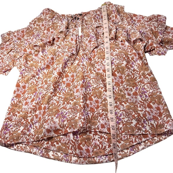 J. CREW Ruffle Ditzy Floral Chiffon Long Sleeve Blouse in Fete Floral NWT Small - Picture 12 of 14